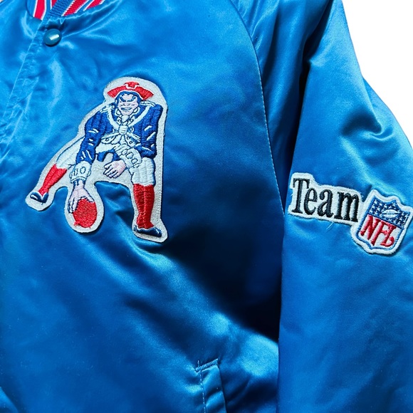Vintage‘91 NFL New England Patriots Satin Bomber Jacket by ChalkLine, size:Large - Picture 7 of 14